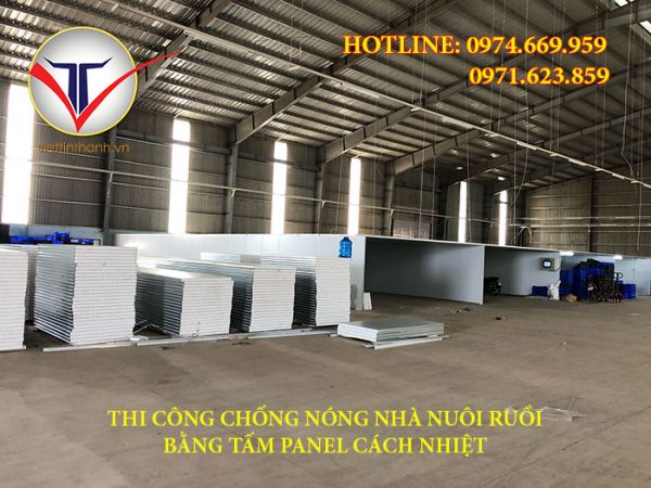 Thi công chống nóng nhà nuôi côn trùng hiệu quả bằng tấm Panel cách nhiệt